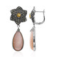 Peach Moonstone Silver Earrings (Annette classic)