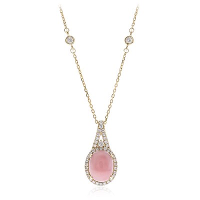 14K Pink Opal Gold Necklace (CIRARI)