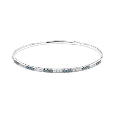 14K SI2 Blue Diamond Gold Bangle (CIRARI)