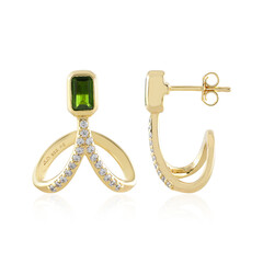 Russian Diopside Silver Earrings