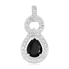 Black Spinel Silver Pendant