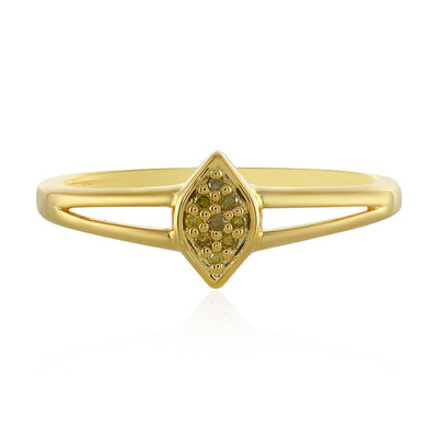 I3 Yellow Diamond Silver Ring