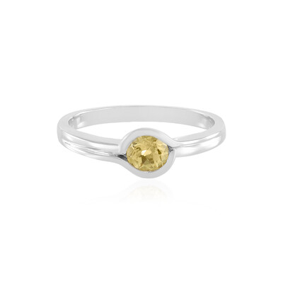 Yellow Beryl Silver Ring