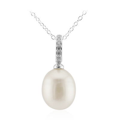 White Freshwater Pearl Silver Necklace