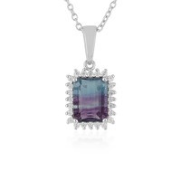 Bi Colour Fluorite Silver Necklace