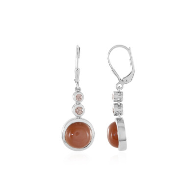 Chocolate Moonstone Silver Earrings (KM by Juwelo)