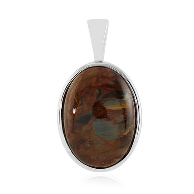 Golden Pietersite Silver Pendant