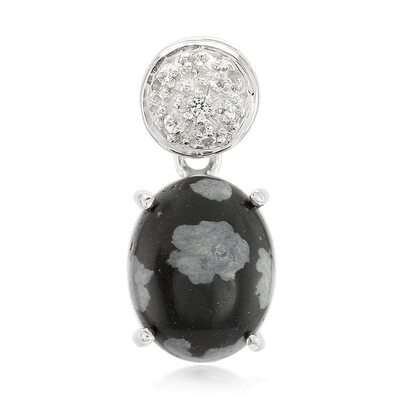 Snowflake Obsidian Silver Pendant