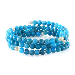 Neon Blue Apatite Steel Bangle (Riya)