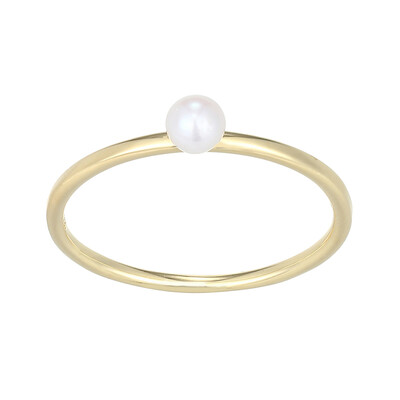 White Freshwater Pearl Silver Ring