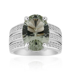 Green Amethyst Silver Ring