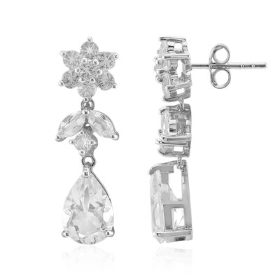 White Topaz Silver Earrings