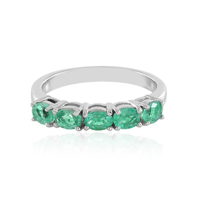 Russian Emerald Silver Ring