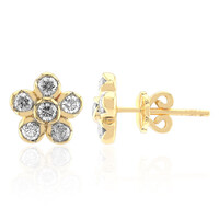 14K SI1 (G) Diamond Gold Earrings