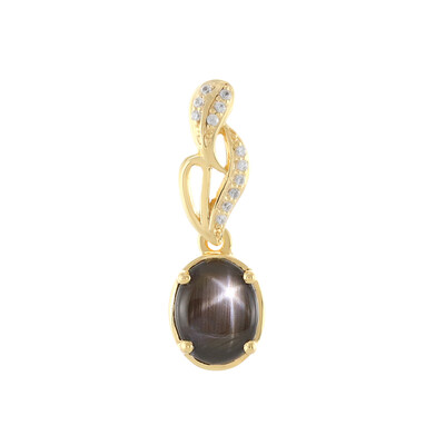 Black Star Sapphire Silver Pendant