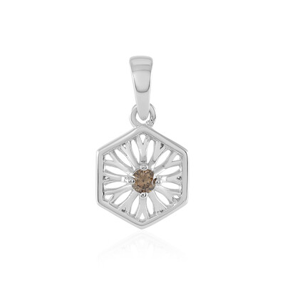 I2 Champagne Diamond Silver Pendant