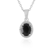 Black Spinel Silver Necklace