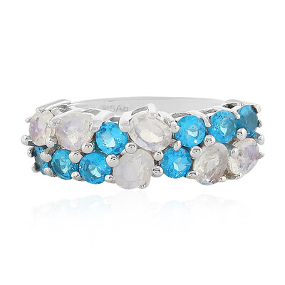 Rainbow Moonstone Silver Ring