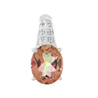 Peach Mystic Topaz Silver Pendant