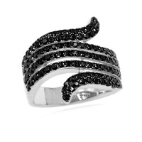 Black Spinel Silver Ring