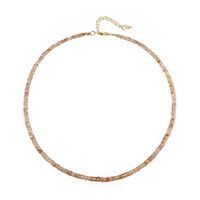 Saffron Zircon Silver Necklace