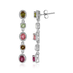 Fancy Tourmaline Silver Earrings