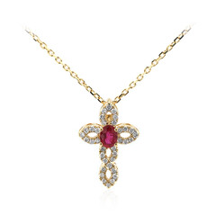 14K AAA Mozambique Ruby Gold Necklace (CIRARI)