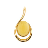 Milky Baltic Amber Silver Pendant