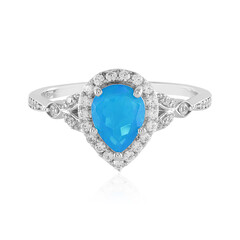 Blue Ethiopian Opal Silver Ring