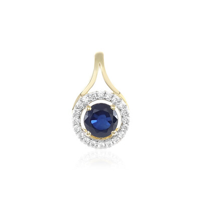 9K Blue Sapphire Gold Pendant