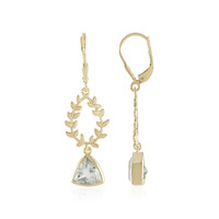 Green Amethyst Silver Earrings