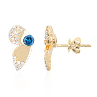 9K SI2 Blue Diamond Gold Earrings (de Melo)