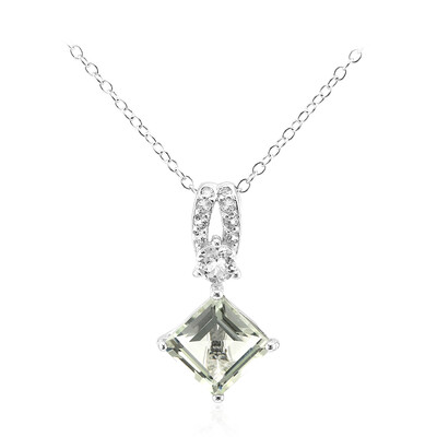 Green Amethyst Silver Necklace