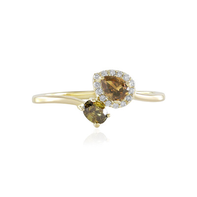 9K SI1 Orange Diamond Gold Ring (de Melo)