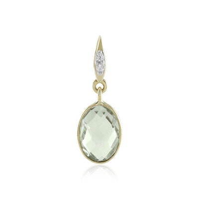 9K Green Amethyst Gold Pendant