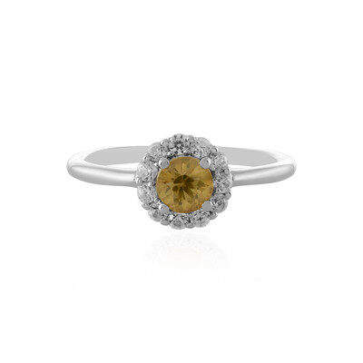 Yellow Zircon Silver Ring