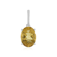 Golden Beryl Platinum Pendant