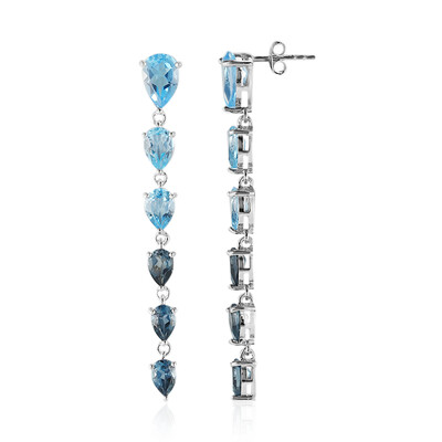 Swiss Blue Topaz Silver Earrings