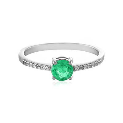 Russian Emerald Silver Ring