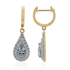 9K Nigerian Aquamarine Gold Earrings (Mark Kaufman)