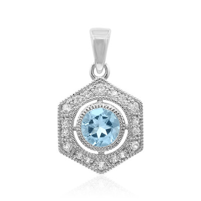 Sky Blue Topaz Silver Pendant