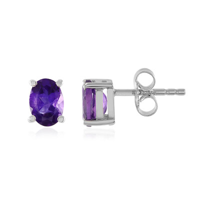 Zambian Amethyst Silver Earrings