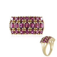 Magenta Garnet Silver Ring