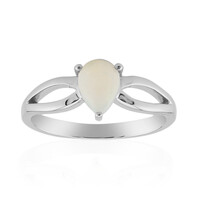 White Opal Silver Ring