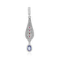 Unheated Ceylon Blue Sapphire Silver Pendant