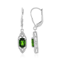 Russian Diopside Silver Earrings