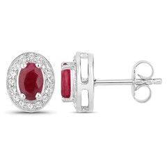 Ruby Silver Earrings