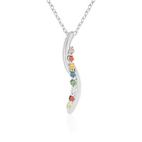 I3 Green Diamond Silver Necklace