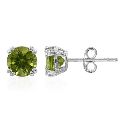 Burmese Peridot Silver Earrings