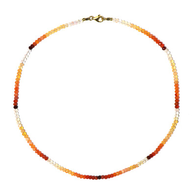 Mexican Fire Opal Silver Necklace (Riya)